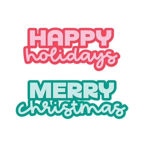 Scrapbook.com - Decorative Die Set - Happy Holidays - Christmas - Sentiments I