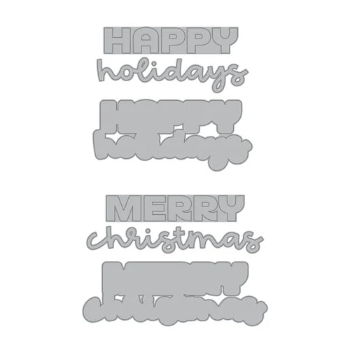 Scrapbook.com - Decorative Die Set - Happy Holidays - Christmas - Sentiments I