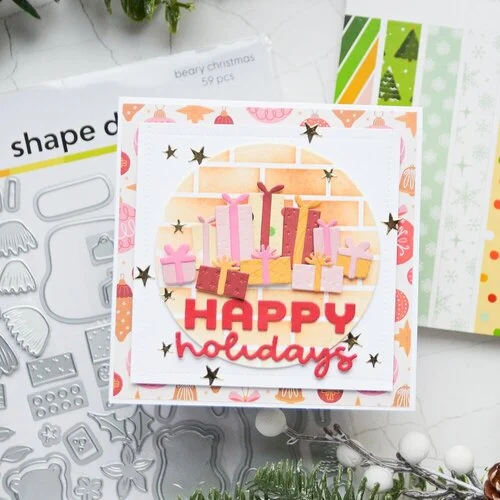 Scrapbook.com - Decorative Die Set - Happy Holidays - Christmas - Sentiments I