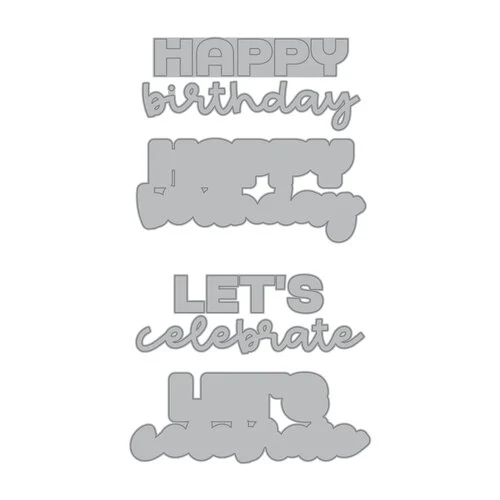 Scrapbook.com - Decorative Die Set - Market Bloom - Let's Celebrate, Happy Birthday - Sentiments 2 Scrapbook.com - Decorative Die Set - Market Bloom - Let's Celebrate, Happy Birthday - Sentiments
