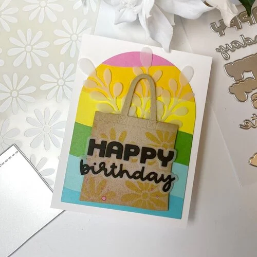 Scrapbook.com - Decorative Die Set - Market Bloom - Let's Celebrate, Happy Birthday - Sentiments 4 Scrapbook.com - Decorative Die Set - Market Bloom - Let's Celebrate, Happy Birthday - Sentiments