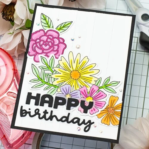 Scrapbook.com - Decorative Die Set - Market Bloom - Let's Celebrate, Happy Birthday - Sentiments 7 Scrapbook.com - Decorative Die Set - Market Bloom - Let's Celebrate, Happy Birthday - Sentiments