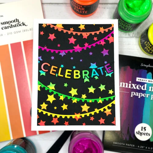Scrapbook.com - Decorative Die Set - Birthday Sentiments Banners - Celebrate