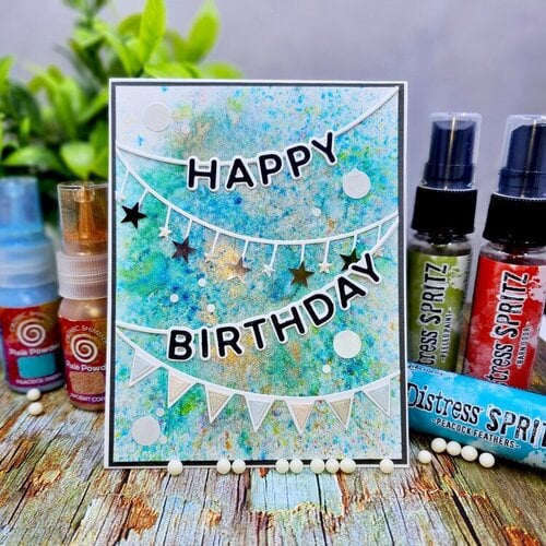 Scrapbook.com - Decorative Die Set - Birthday Sentiments Banners - Celebrate