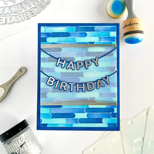 Scrapbook.com - Decorative Die Set - Birthday Sentiments Banners - Celebrate