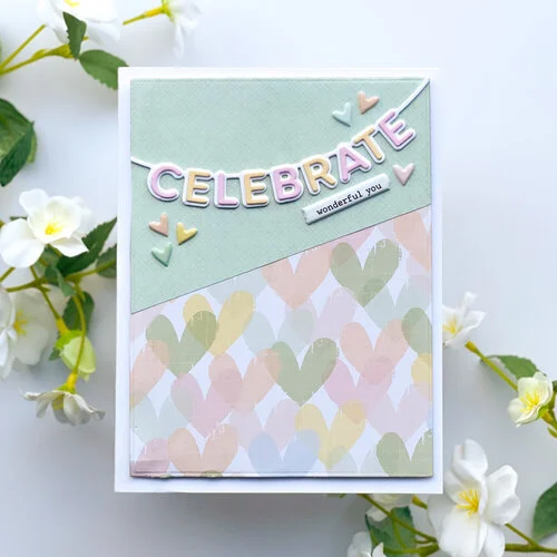 Scrapbook.com - Decorative Die Set - Birthday Sentiments Banners - Celebrate