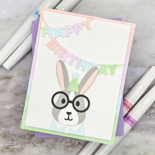 Scrapbook.com - Decorative Die Set - Birthday Sentiments Banners - Celebrate