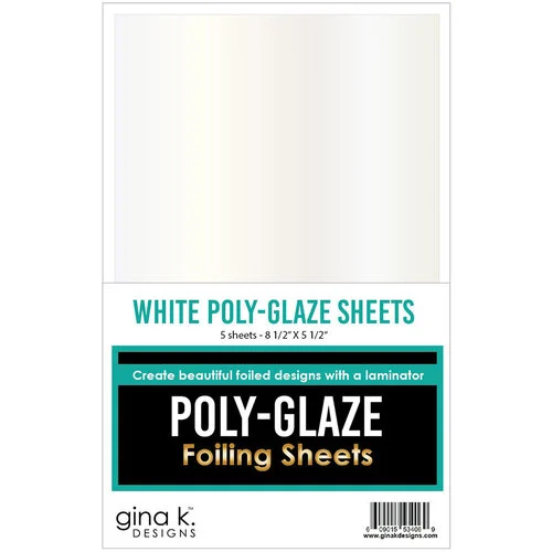 Gina K Designs - Poly-Glaze Foiling Sheets - Solid White 1 Gina K Designs - Poly-Glaze Foiling Sheets - Solid White