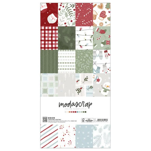 ModaScrap - 6 x 12 Paper Pack - Traditional Christmas