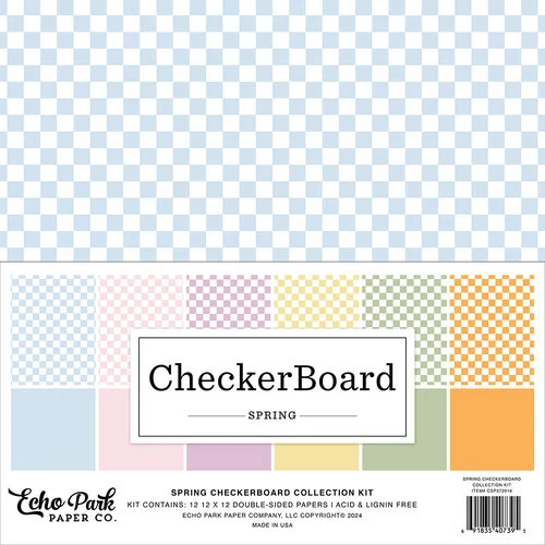Echo Park - CheckerBoard Collection - 12 x 12 Collection Kit - Spring Checkerboard
