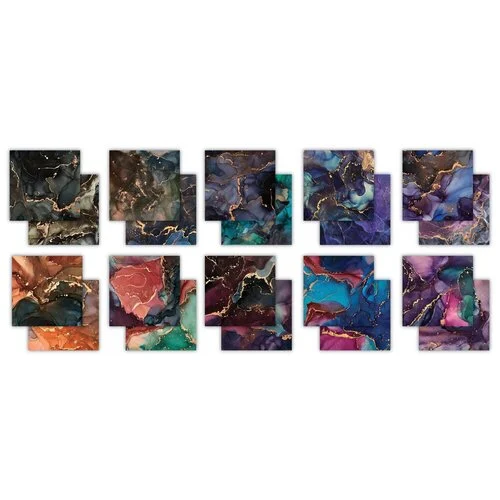 Craft Consortium - Ink Drops Collection - 8 x 8 Double Sided Paper Pad - Midnight 2 Craft Consortium - Ink Drops Collection - 8 x 8 Double Sided Paper Pad - Midnight