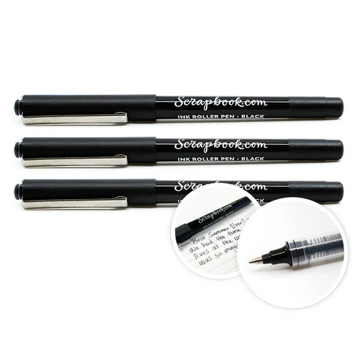 Scrapbook.com - Smooth Writer - Ink Roller Pen - Black - 3 Pack 1 Scrapbook.com - Smooth Writer - Ink Roller Pen - Black - 3 Pack