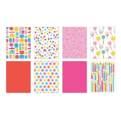 Scrapbook.com - Birthday - Patterned Cardstock Paper Pad - Double Sided - A2 - 4.25 x 5.5 - 40 Sheets
