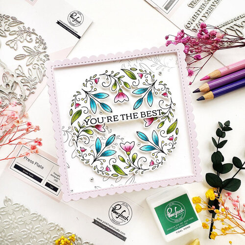 Pinkfresh Studio - Dies - Floral Round Frame