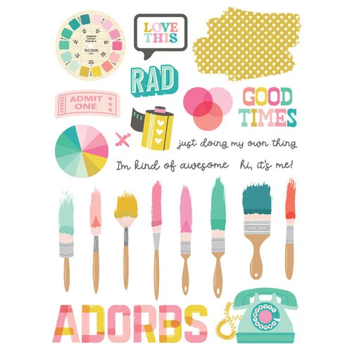 Simple Stories - True Colors Collection - Rub Ons 4 Simple Stories - True Colors Collection - Rub Ons
