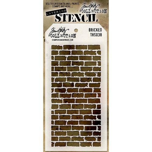 Stampers Anonymous - Tim Holtz - Layering Stencil - Bricked 1 Stampers Anonymous - Tim Holtz - Layering Stencil - Bricked