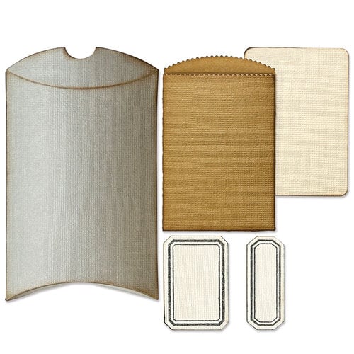 Sizzix - Tim Holtz - Thinlits Dies - Vault Pillow Box and Bag 1 Sizzix - Tim Holtz - Thinlits Dies - Vault Pillow Box and Bag
