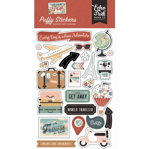Echo Park - Let's Take The Trip Collection - Puffy Stickers 1 Echo Park - Let's Take The Trip Collection - Puffy Stickers