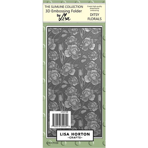 Lisa Horton Crafts - Slimline - 3D Embossing Folder - Ditsy Florals 1 Lisa Horton Crafts - Slimline - 3D Embossing Folder - Ditsy Florals