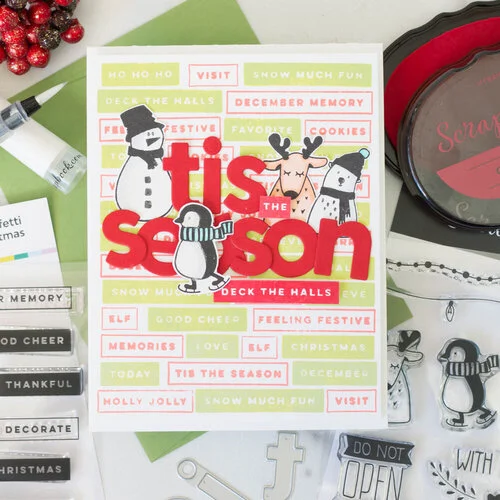 Scrapbook.com - Clear Photopolymer Stamp Set - Wordfetti Christmas
