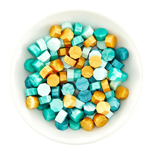 Spellbinders - Sealed Collection - Wax Beads - Mix - Teal