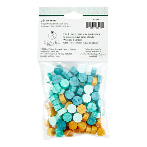 Spellbinders - Sealed Collection - Wax Beads - Mix - Teal