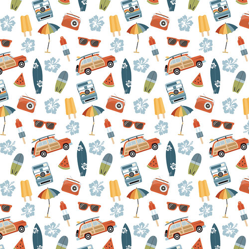 Echo Park - Summer Vibes Collection - 12 x 12 Double Sided Paper - Heat Wave Essentials