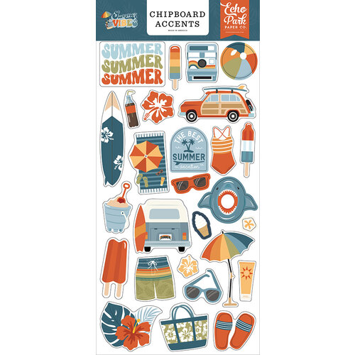 Echo Park - Summer Vibes Collection - Chipboard Embellishments - Accents 1 Echo Park - Summer Vibes Collection - Chipboard Embellishments - Accents