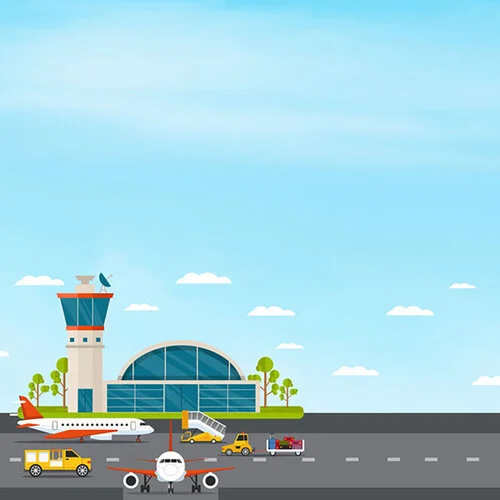 Scrapbook Customs - 12 x 12 Double Sided Paper - Airport