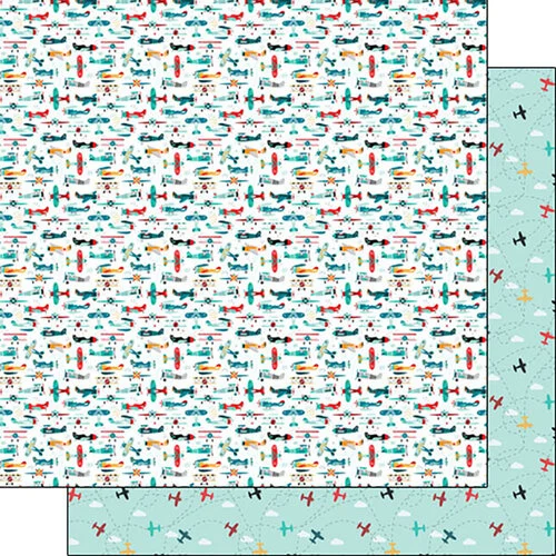 Scrapbook Customs - 12 x 12 Double Sided Paper - Prop Planes