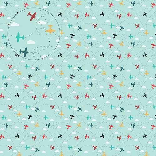 Scrapbook Customs - 12 x 12 Double Sided Paper - Prop Planes