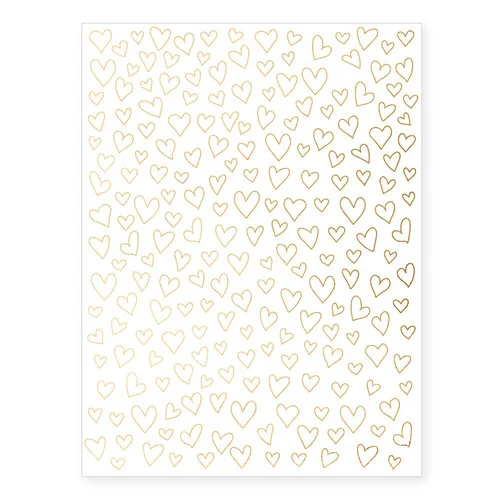 Scrapbook.com - Handwritten Hearts - Metallic Rub-On Transfers - 6x8 - 2 Sheets