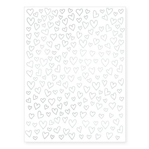 Scrapbook.com - Handwritten Hearts - Metallic Rub-On Transfers - 6x8 - 2 Sheets