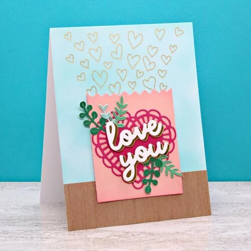 Scrapbook.com - Handwritten Hearts - Metallic Rub-On Transfers - 6x8 - 2 Sheets