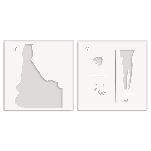 Altenew - Simple Coloring Stencil - 2 in 1 Set - Enchanted Beginnings