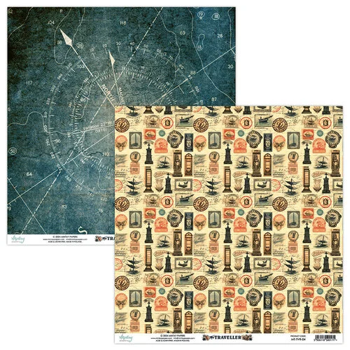 Mintay Papers - Traveller Collection - 12 x 12 Double Sided Paper - Sheet 04 1 Mintay Papers - Traveller Collection - 12 x 12 Double Sided Paper - Sheet 04