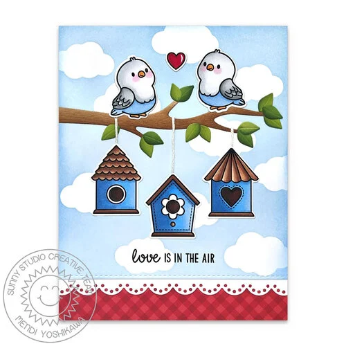 Sunny Studio Stamps - Clear Photopolymer Stamps - Love Birds
