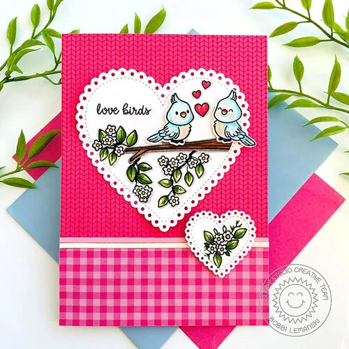 Sunny Studio Stamps - Clear Photopolymer Stamps - Love Birds