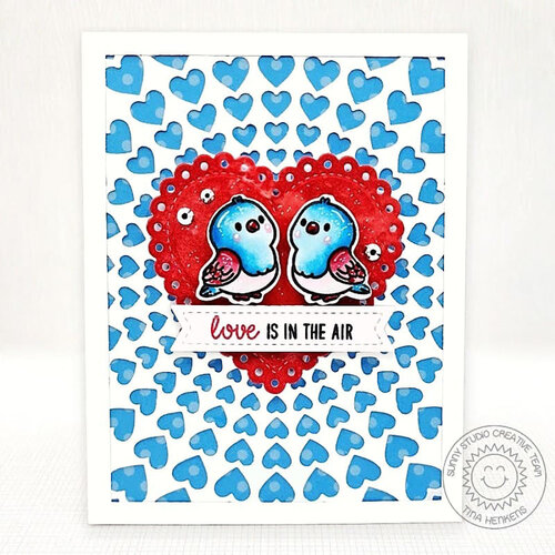 Sunny Studio Stamps - Clear Photopolymer Stamps - Love Birds