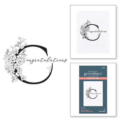 Spellbinders - Every Occasion Floral Alphabet Collection - Press Plate - C