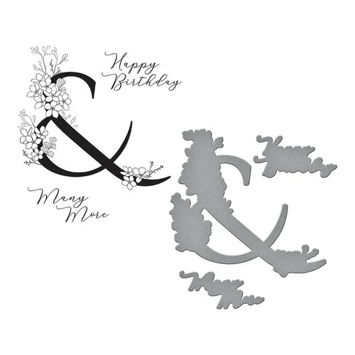 Spellbinders - Every Occasion Floral Alphabet Collection - Press Plate - Ampersand 3 Spellbinders - Every Occasion Floral Alphabet Collection - Press Plate - Ampersand