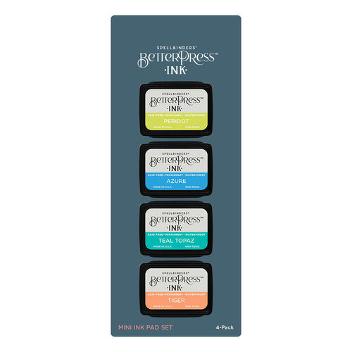 Spellbinders - BetterPress Collection - BetterPress Ink - Mini Ink Pads - Tropical - 4 Pack