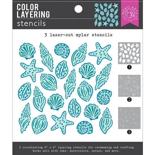 Hero Arts - Stencils - Seashells 1 Hero Arts - Stencils - Seashells