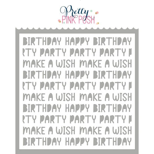 Pretty Pink Posh - Stencils - Birthday Words 1 Pretty Pink Posh - Stencils - Birthday Words