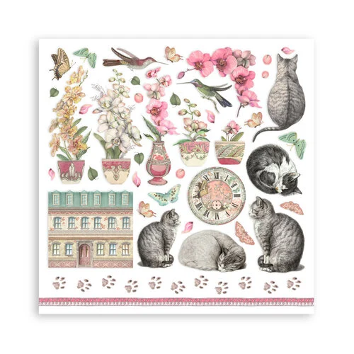 Stamperia - Orchids And Cats Collection - 12 x 12 Paper Pad