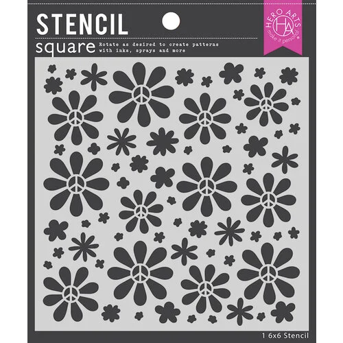 Hero Arts - Stencils - Peace Daisy 1 Hero Arts - Stencils - Peace Daisy