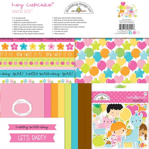 Doodlebug Design - Cards And Envelopes Kit - Hey Cupcake
