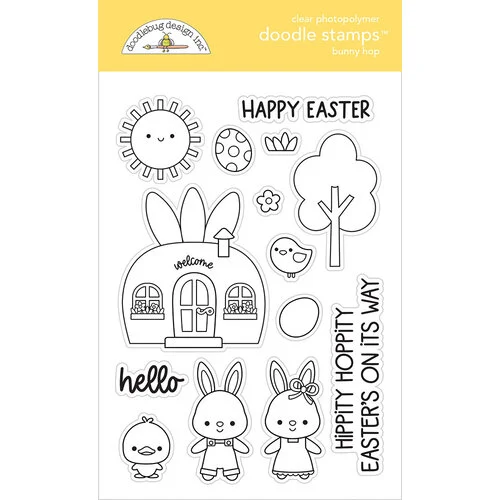 Doodlebug Design - Bunny Hop Collection - Clear Photopolymer Stamps