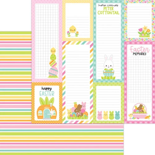 Doodlebug Design - Bunny Hop Collection - 12 x 12 Double Sided Paper - Springtime Stripe 1 Doodlebug Design - Bunny Hop Collection - 12 x 12 Double Sided Paper - Springtime Stripe