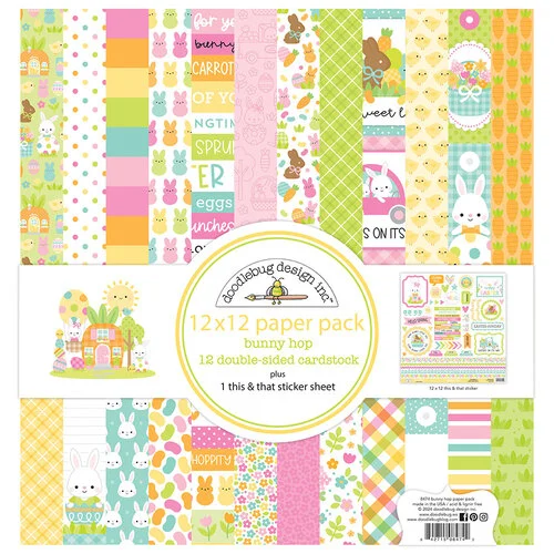 Doodlebug Design - Bunny Hop Collection - 12 x 12 Paper Pack 1 Doodlebug Design - Bunny Hop Collection - 12 x 12 Paper Pack